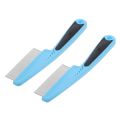 2 Pcs Combs Stainless Steel Fine Tooth for Women Hair Dandruff Picking Tool Metal Man. 
