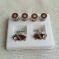 Black Cufflinks and Qamees/ Shirt Studs Set for men. 