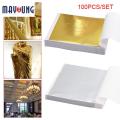 Mayoung 100 Pcs Gold Leaf Sheets Foil Paper for Arts Slime DIY Gilding Nails Art Craft. 