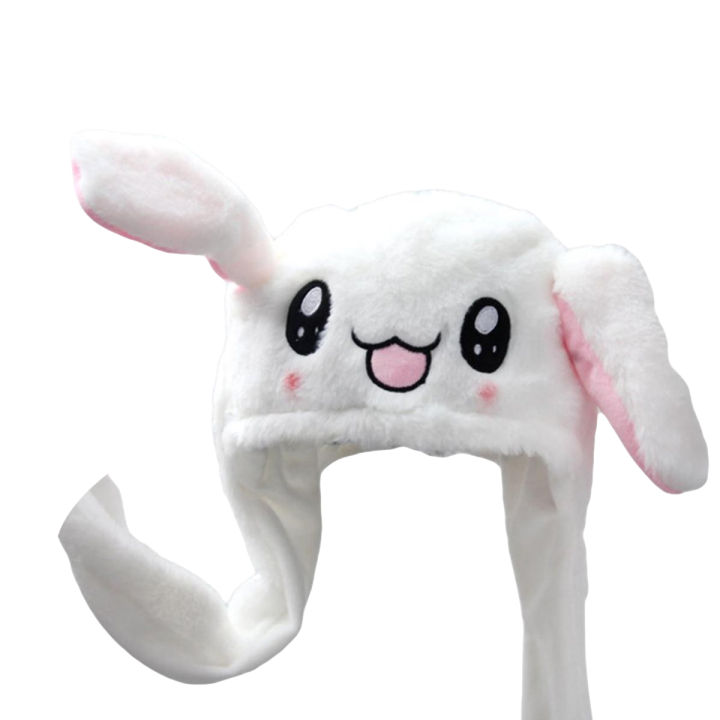 【Happier】 Cute Rabbit Hat Beanie Winter Moving Bunny Ears Hat For Kids&Adults Plush Earflaps Movable Ears Toy Kids Accessories Gitts