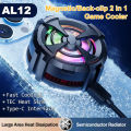 AL12 Mobile Phone Magnetic/ Back-clip 2 in 1 Cooling Fan Radiator Semiconductor Game Cooler for IOS Android Cool Heat Sink PUBG Silent Phone Cooler System Game Radiator Case Cold Wind Handle Fan For PUGB FREE FIRE | Adjustable Portable Heat Sink Gaming. 