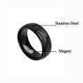 BioMagnetic Jewelry Line Black Titanium Steel Men And Women Jewelry Magnet Ring Stainless Steel Ring. 