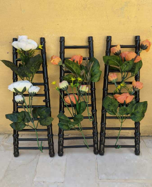 Pack of 2 Artificial flowers With Pvc Stairs for Wall Decor Home Decoration