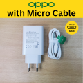 Original Oppo Fast Charger + Data Cable  - Micro Usb and Type-C (Select Variation) - Quick Charge 4.0 - Super Fast Charging - Wall Charger - Oppo Charger. 