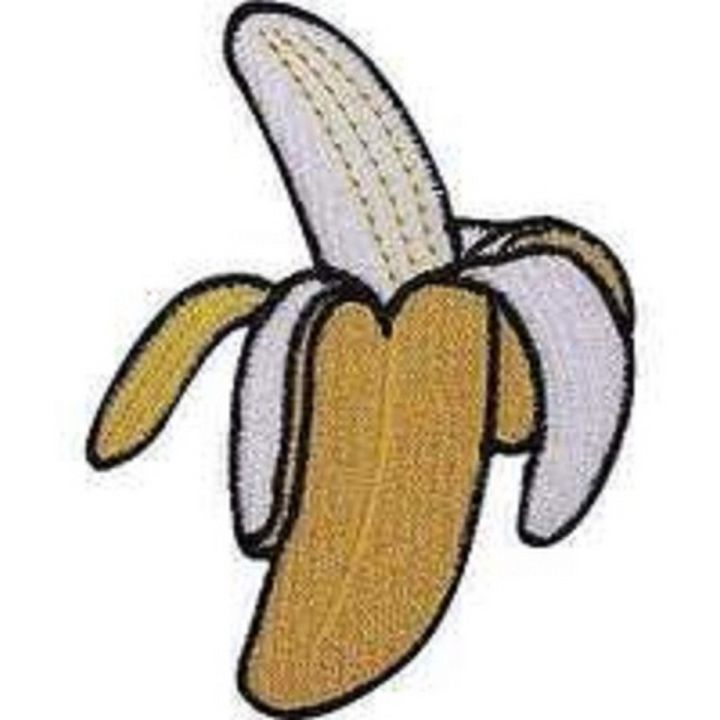 Banana yellow peeled fruit  Embroidered Iron / Sew On Patch Dress kids clothing dress shirt cap bag jacket jeans craft logo shoes repair Brand Badge Badge#1686