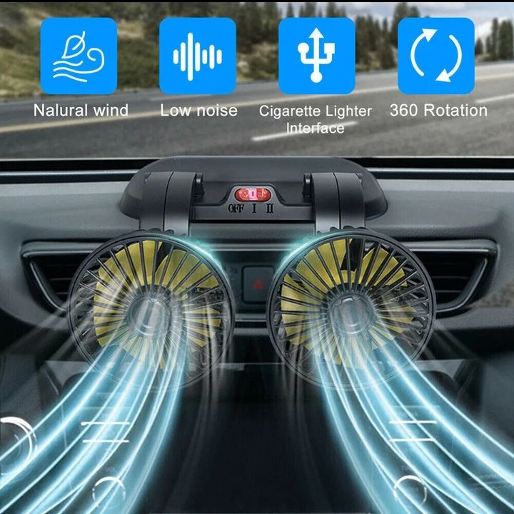 12v%20Long%20Neck%20Car%20Dashboard%20Ac%20Fan%20Double%20Headed%20360%20Degree%20Rotation%202%20Speeds%20Adjustable%20Universal%20Rikshaw%C2%A0SUV%C2%A0Truck%20-%20Image%205