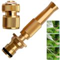 Brass Water Spray Nozzle Suitable for 1/2" Hose Pipe Adjustable Spray Nozzle Water Pressure Booster Water Spray Gun for Car Wash & Gardening Water Pressure Nozzle. 