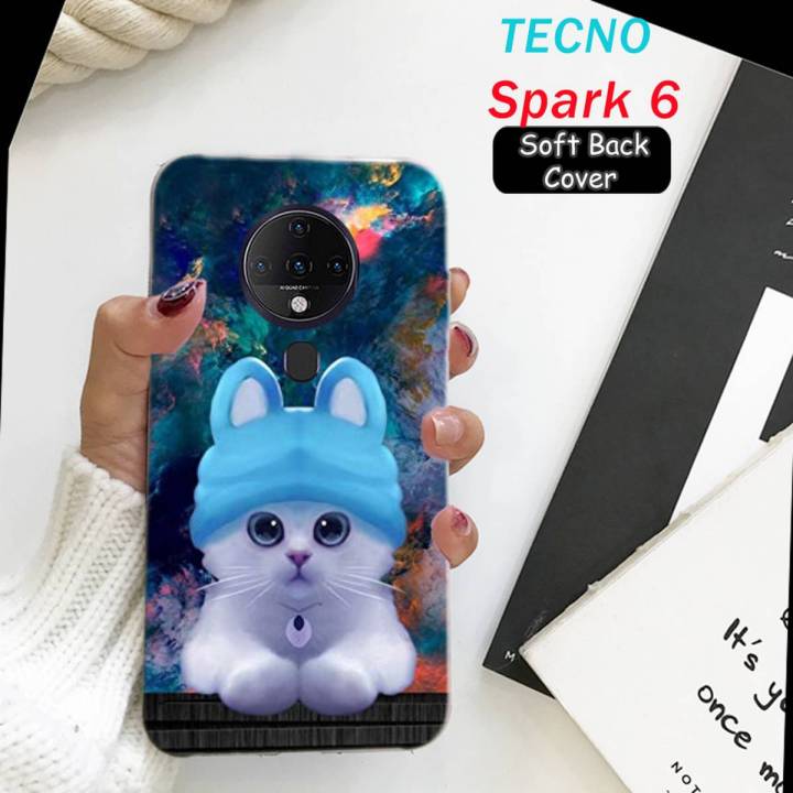 Tecno Spark 6 Back Cover - Cat - 2Gud Soft Case Cover