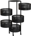 Dream Enterprises Multi Layer Round Rotating Fruits & Vegetables Storage Shelves Basket Rolling Rack with Breakable Wheels for Kitchen Bathroom Office. 
