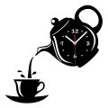 Creative Teapot Kettle Wall Clock 3D Acrylic Coffee Tea Cup Wall Clocks for Office Home Kitchen Dining Living Room Decorations. 