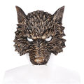 Wolf Half Face Mask Cosplay Costume Masquerade Mask Gold Wolf Mask Half Face Mask For Props Kids Adult Headgear. 