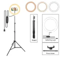 26cm Ring Light with 7ft Aluminium Tripod Stand & Mobile Holder (3 Shades in Light). 