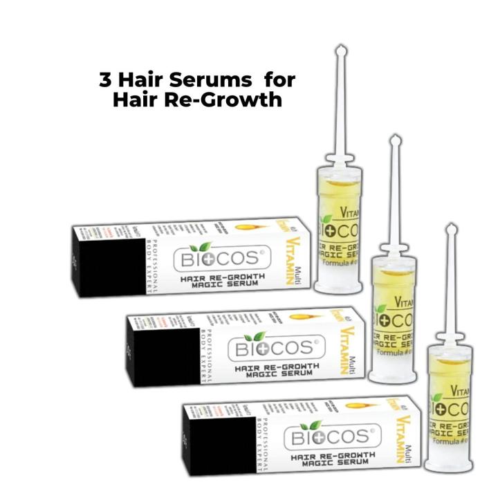 Hair Growth Serum Pack of 3 Natural Hair Oil - Hair Growth Oil - Hair fall Oil - Onion Oil, Garlic Oil, Ginger Oil, Rosemary Oil, Olive Oil, Castor Oil, Almond Oil & More Hair Regrowth Serum For Hair Loss Treatment Growth