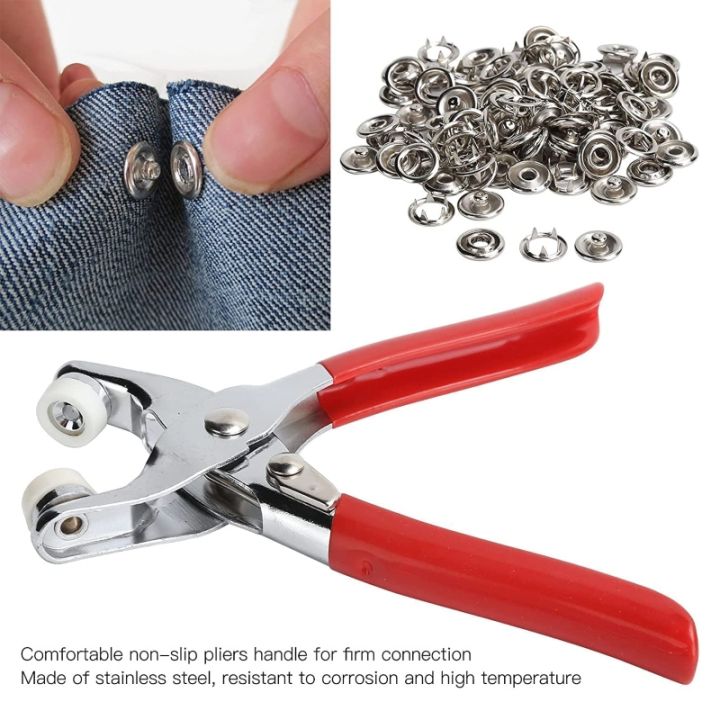 Metal Body Snap Button Kit With Hand Pressure Pliers 100 PCS Snaps , Metal  Snaps For Sewing, Sewing Snaps For DIY Crafts Clothes Hats (Homeducts) | ...