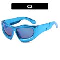 Fashion Y2K Cyberpunk Sunglasses Women Men UV400 Red Blue Shades Silver Mirror Lenses Vintage Outdoor Hiphop Eyewear Golven Toy. 