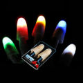 1 Pair Creative Magic Thumb Tip LED Light Magic Trick Finger Lights for Dance Party Props - Blue/Green/Red Light. 
