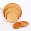 Panda Online 1PCS 15cm Natural Round Wooden Plates Beech Wood Tray Cake Snack Plate Dessert Serving Tray Dishes. 
