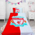 Liverpool FC Logo Printed Cotton Single Bed Sheet. 