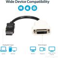 DisplayPort to DVI-I-F Adapter - DisplayPort to DVI-I-F Adapter/Video Converter - 1080p - DP 1.2 to DVI Monitor/Display Cable Adapter Dongle - DP to DVI-I-F Adapter - Latching DP Connector (DP2DVI-I-F). 