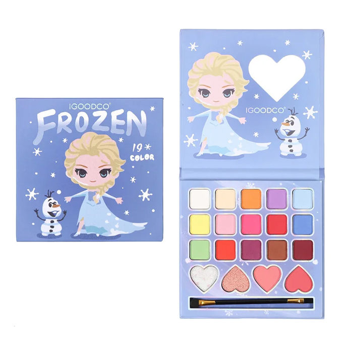 19 Colors Cute Cartoon Pattern Shimmer Matte Sequins Blush Multicolor Makeup Eyeshadow Palette Children Stage Makeup Beauty