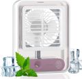 Portable Air Conditioner Fan Big Size | 3-in-1 Mini Air Cooler with Ice & Humidifier | USB Electric Fan with Water Mist | LED Lights | Adjustable Wind Speed | Small Desktop Cooling Fan for Room, Office & Home | 10inches. 
