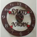 Customized wooden Couple Name Wall Clock Best Gift For wedding , Anniversary , Any occasion. 