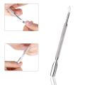 Pack of 4 Stainless Steel Double-Head Cuticle Pushers – Spoon Remover & Nail Cleaner Tools for Manicure, Pedicure, Ingrown Nail Treatment, Personal & Salon Use (Silver). 