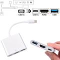 New Type C USB 3.1 to USB-C 4K HDMI USB 3.0 Adapter 3 in 1 Hub For Note books. 