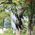 Bedroom Decor Dream Catcher Dream Catcher Black White Feather Wooden Beads Chinese Tai Chi Home Wall Decoration. 