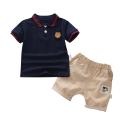 Yfashion 2pcs/set Kids Boys Summer Cute Bear Embroidery Shirt + Shorts. 