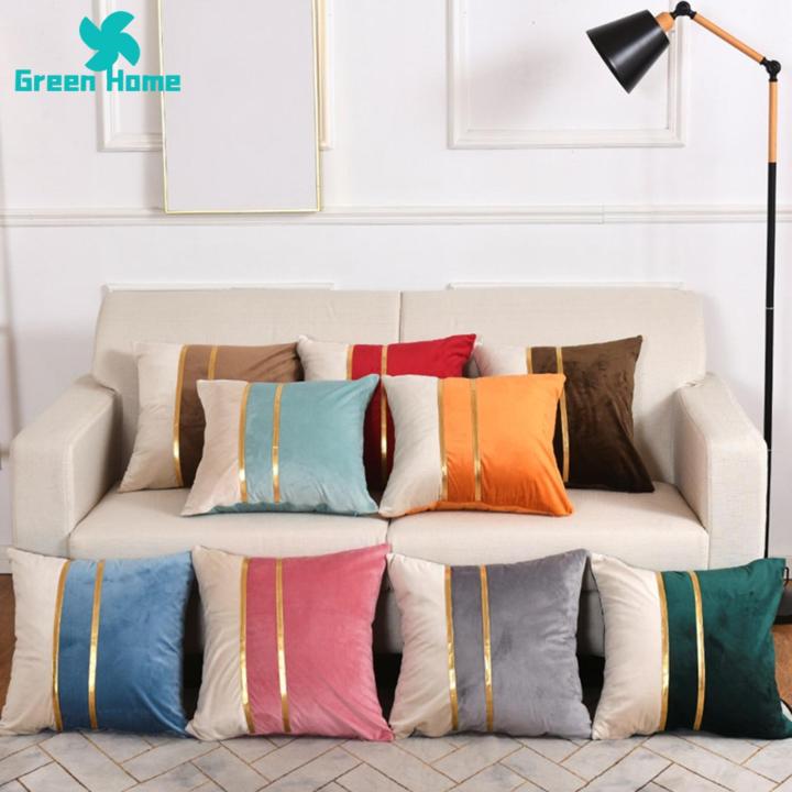 Easy to Tuck Pillows or Stuffing Into the Pillowcase Pillow Case Plush Two-color Splicing Throw Cover Soft Decorative Hidden Zipper Home Plush Pillowcase with Hidden Zipper Closure