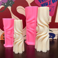 Geometric Roman Pillar Swirl Candle Silone Mold Wave Twirl Spiral Candles Mould DIY Resin Soap Crafts Home Decor. 