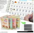 4pc Reusable Magic Handwriting Books for Kids, Preschool Grooved Practice Copybook, Montessori Tracing Workbooks, Perfect for Early Learning, Writing Practice, and Handwriting Development, Ideal First Learning Books for Children". 