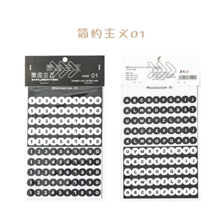 imoda 2sheets Number and Letter Stickers Creative Ins Style DIY Scrapbooking Decoration Sticker