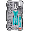 TOTAL 55pcs Screwdriver Bits Set including 1pcs Unique Design Ratchet Handle TACSD30556. 