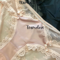 Teamolove Ready Stock Women Satin Mesh Low Waist Panties Ribbon Bow Mesh Open Hole. 