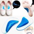 1 Pair, Dr. Foot Plantar Fasciitis Arch Support Silicone Shoe Insoles. Orthotic Insole Thicken Gel Arch Pads for Flat Feet - Self-Adhesive Arch Cushions Inserts for Men and Women. 