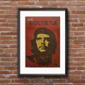 Techmanistan Che Guevara Portrait Block Mounted Retro Poster on Kraft Paper. 