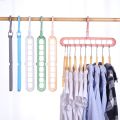 9-hole Space Saving Hanger Multi-functional Hanger Creative Rotating Folding Hanger Storage Shelf Saves Wardrobe Space Clothes Hanger. 