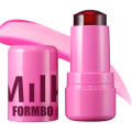 BataBata 3-in-1 Milk Jelly Tint Facial Blusher Wand Moisturized Long Lasting Beauty Matte Cheek Contour Lipstick Sticker Rouge Makeup New. 