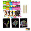 Magic Color Rainbow Scratch Paper Book Black Diy Drawing s Sing Painting Kids cute stationery. 
