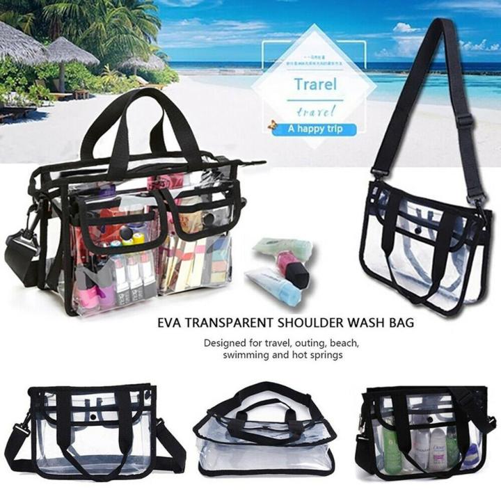 Transparent Waterproof PVC Tote Makeup Bag Shoulder Bags Wash Toiletry Storage