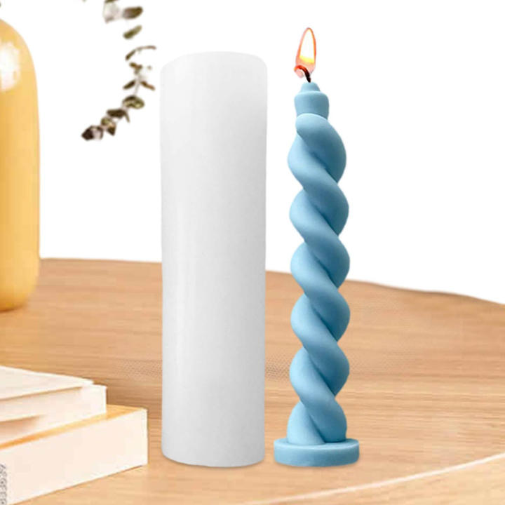 Twist Candle Mold Spiral Taper Candle Mold 3D Twisted Long Taper Candlestick Silicone Mold, Pillar Candle Making Mold, Aromatherapy Epoxy Resin Mold Artificial Flower