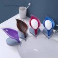 Soap Bar Holder Leaf Shape, Soap Dish with Draining Tray, Decorative Plastic Soap Saver, Soap Box with Suction Cup for Shower Bathroom Kitchen. 