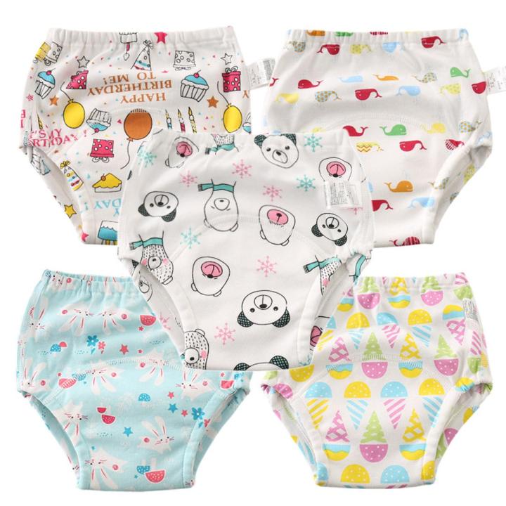 3 / 6 Pcs Pants Newborn Baby Underwear Toddler Newborn Baby Nappy Panties - Baby chadi