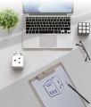 TESSAN USB Charger Double Plug Adapter 3 pin Plug Wall Socket , 2 Way Charger Surge Protector 13A Cube Multi Plug Extension USB Socket,USB C Charger Power Socket Extension USB Adapter Plug with 3 USB and 2 AC Outlets for Home, Office, Travel,Kitchen. 