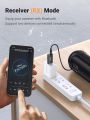 UGREEN 5.1 Transmitter Receiver 2 in 1 Wireless USB Adapter Built-in Microphone 3.5mm Audio Bluetooth Dongle Driver Free for TV, Home Stereo, Car Stereo, Headphones, Speakers, PC. 