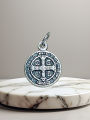 St Benedict Small Italian Pendant Religious Jewelry Zinc Alloy. 