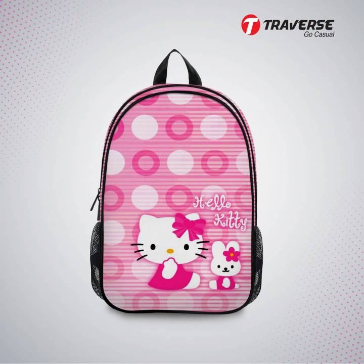 Traverse  Kids Bag- Hello Kitty , Backpack for Kindergarten (KG), Pre-school classes. Allover printed School Backpack For Kids / Backpack For Girls / Backpack For Boys Bags hand bag for girls bags for girls