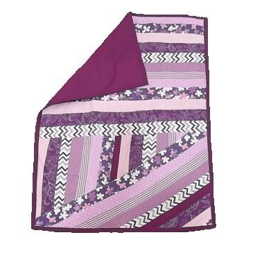 Baby quilt. Long striped dark colored baby quilt.